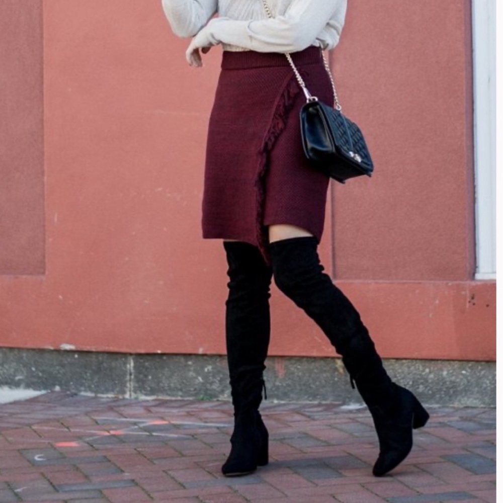 Rebecca Minkoff, Black Sued Lauren, Over-the-Knee Boot